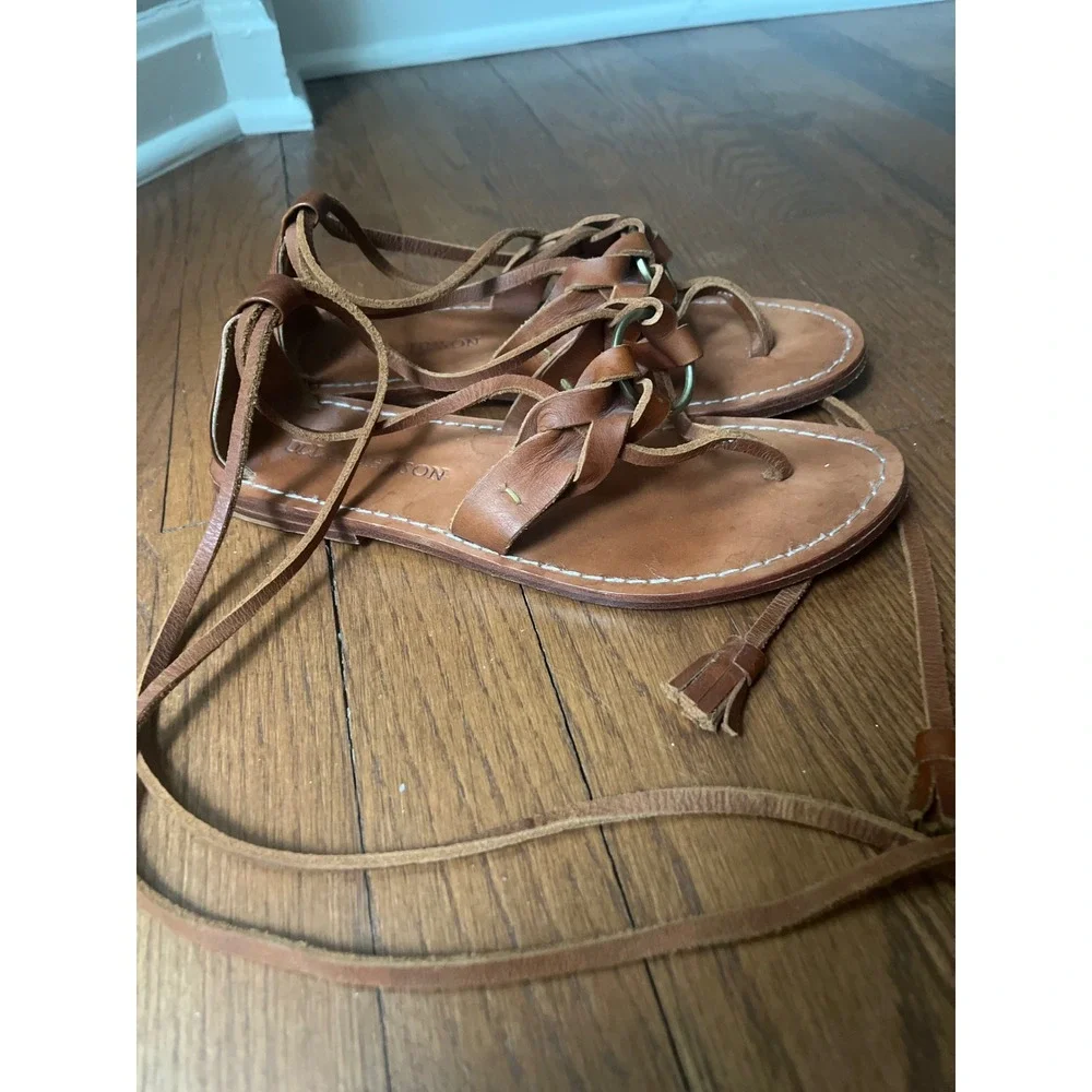 Ulla Johnson Leather Tie Gladiator Sandals Size 37 (U.S. 7) Tan